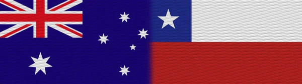 Chile Australia Tela Textura Bandera Ilustración —  Fotos de Stock