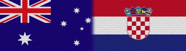 Croatia Australia Fabric Texture Flag Illustration — Stock Photo, Image