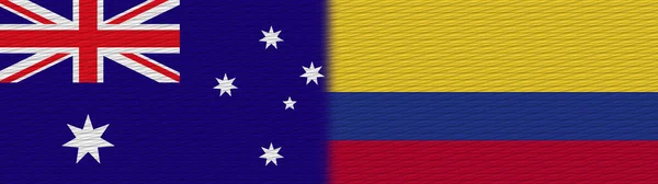 Kolumbia Ausztrália Szövet Textúra Zászló Illusztráció — Stock Fotó