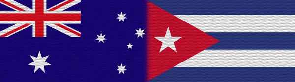 Cuba Australië Fabric Texture Flag Illustratie — Stockfoto