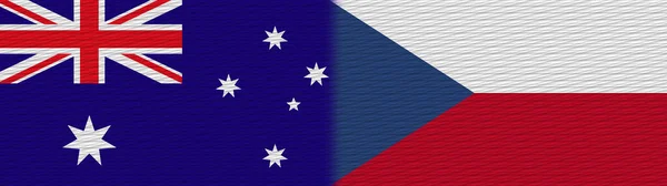 Tsjechië Australië Fabric Texture Flag Illustratie — Stockfoto