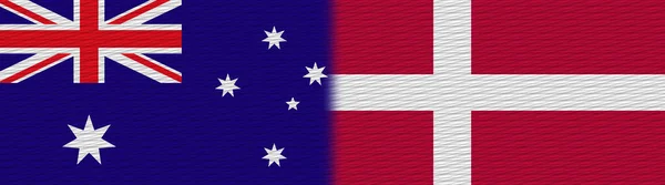 Dánsko Austrálie Fabric Texture Flag Illustration — Stock fotografie
