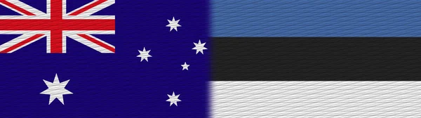 Estonia Australia Tela Textura Bandera Ilustración —  Fotos de Stock