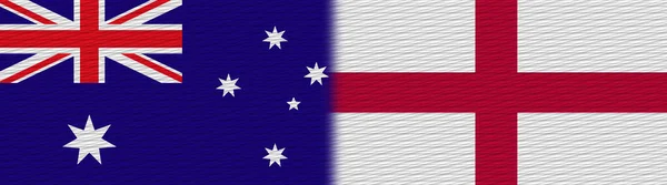 Anglie Austrálie Fabric Texture Flag Illustration — Stock fotografie