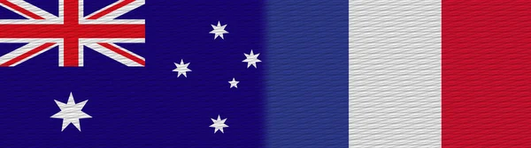 Frankrijk Australië Fabric Texture Flag Illustratie — Stockfoto