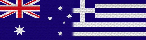 Grécia Austrália Tela Textura Bandeira Ilustração — Fotografia de Stock