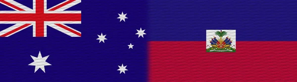 Haiti Och Australien Tyg Textur Flagga Illustration — Stockfoto