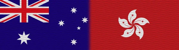 Hongkong Och Australien Textur Flagga Illustration — Stockfoto