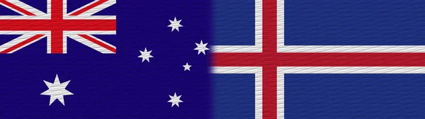 Island Austrálie Fabric Texture Flag Illustration — Stock fotografie