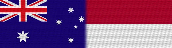 Indonésie Austrálie Fabric Texture Flag Illustration — Stock fotografie