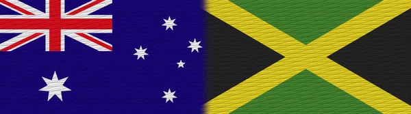 Jamaica Australië Fabric Texture Vlag Illustratie — Stockfoto