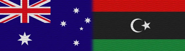 Libya Australia Fabric Texture Flag Illustrasjon – stockfoto