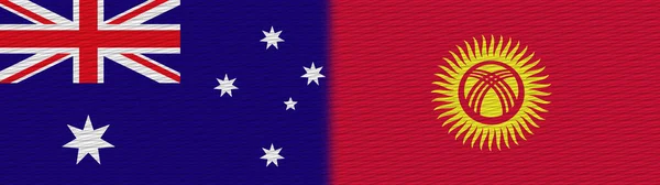 Kirgizistan Och Australien Tygflagga Illustration — Stockfoto