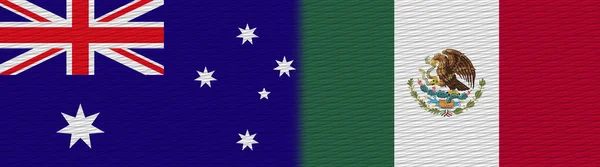 Mexiko Und Australien Textur Flagge Illustration — Stockfoto