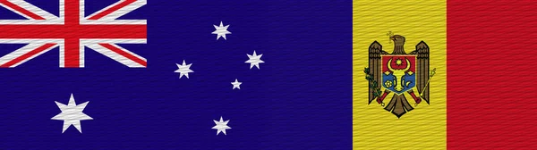 Moldavië Australië Fabric Texture Flag Illustratie — Stockfoto