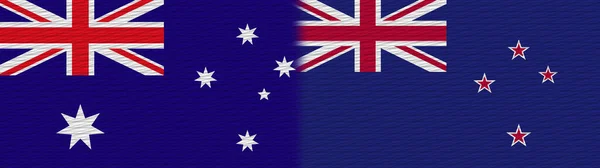 Nueva Zelanda Australia Textura Tela Bandera Ilustración —  Fotos de Stock