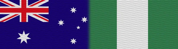 Nigeria Australia Textura Tela Bandera Ilustración —  Fotos de Stock