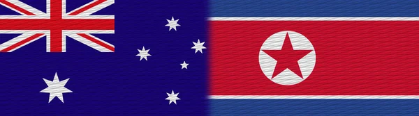 Korea Północna Australia Flaga Tekstur Tkanin Ilustracja — Zdjęcie stockowe