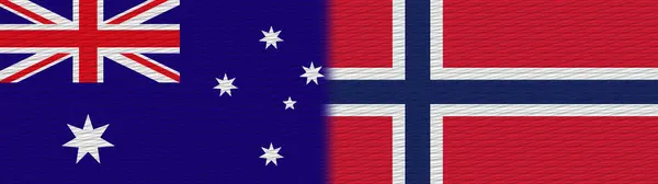 Noorwegen Australië Fabric Texture Flag Illustratie — Stockfoto