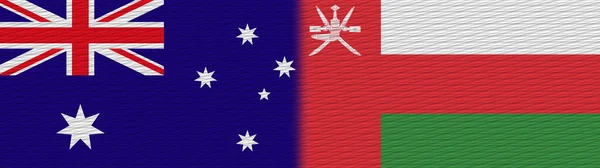 Oman Australië Fabric Texture Vlag Illustratie — Stockfoto