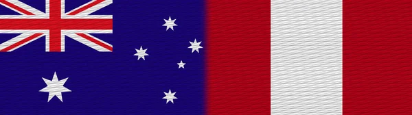 Peru Australia Fabric Texture Flag Illustration — Stock Photo, Image