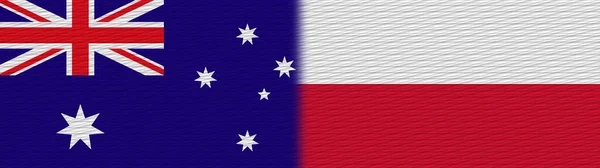 Polsko Austrálie Fabric Texture Flag Illustration — Stock fotografie
