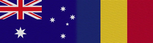 Rumänien Och Australien Tygflagga Illustration — Stockfoto