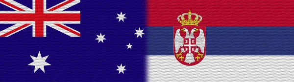 Serbia Australia Tela Textura Bandera Ilustración — Foto de Stock