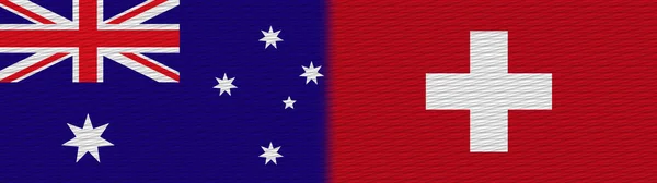 Szwajcaria Australia Flaga Tekstur Tkanin Ilustracja — Zdjęcie stockowe