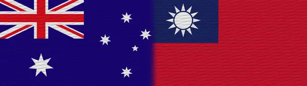 Taiwan Och Australien Textur Flagga Illustration — Stockfoto