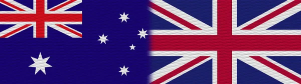 Verenigd Koninkrijk Australië Fabric Texture Flag Illustratie — Stockfoto
