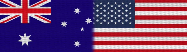 Estados Unidos América Australia Tela Textura Bandera Ilustración —  Fotos de Stock