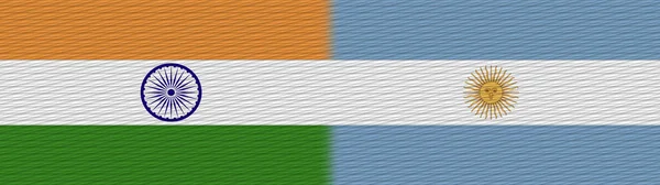Argentína India Szövet Textúra Zászló Illusztráció — Stock Fotó