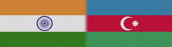 Azerbajdzsán India Szövet Textúra Zászló Illusztráció — Stock Fotó