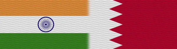 Bahrein Índia Tela Textura Bandeira Ilustração — Fotografia de Stock