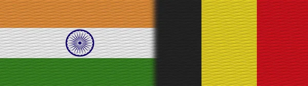 Belgium India Szövet Textúra Zászló Illusztráció — Stock Fotó