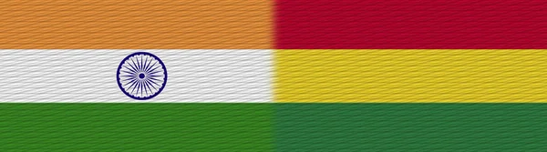 Bolívie Indie Textilní Textura Vlajka Ilustrace — Stock fotografie