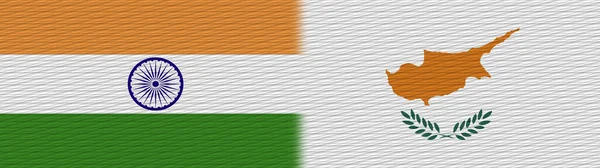 Ciprus India Szövet Textúra Zászló Illusztráció — Stock Fotó
