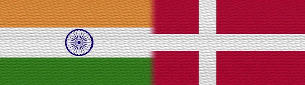 Denmark India Fabric Texture Flag Illustration — стокове фото