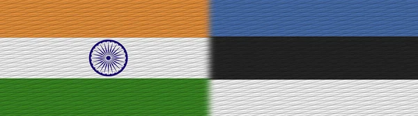 Estonia India Fabric Texture Flag Illustration — стокове фото