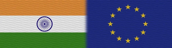 Och Indien Tyg Textur Flagga Illustration — Stockfoto