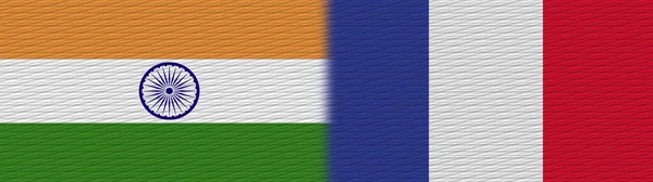 Franciaország India Szövet Textúra Zászló Illusztráció — Stock Fotó