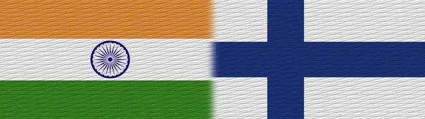 Finland Och Indien Tygflagga Illustration — Stockfoto