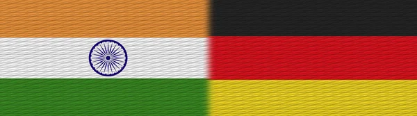 Németország India Szövet Textúra Zászló Illusztráció — Stock Fotó