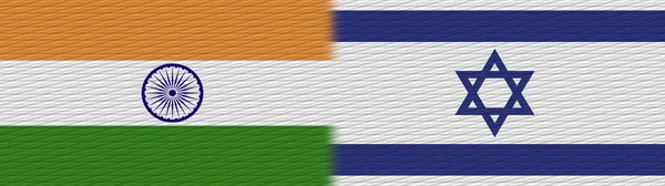 Israel India Fabric Texture Flag Illustration — стокове фото