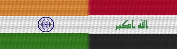 Iraq India Fabric Texture Flag Illustration — стокове фото