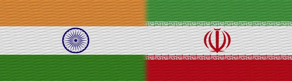 Irán India Szövet Textúra Zászló Illusztráció — Stock Fotó