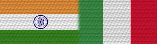 Olaszország India Szövet Textúra Zászló Illusztráció — Stock Fotó