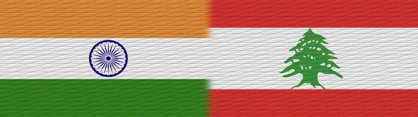 Libanon India Szövet Textúra Zászló Illusztráció — Stock Fotó