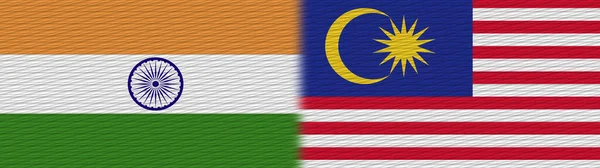 Malajzia India Szövet Textúra Zászló Illusztráció — Stock Fotó
